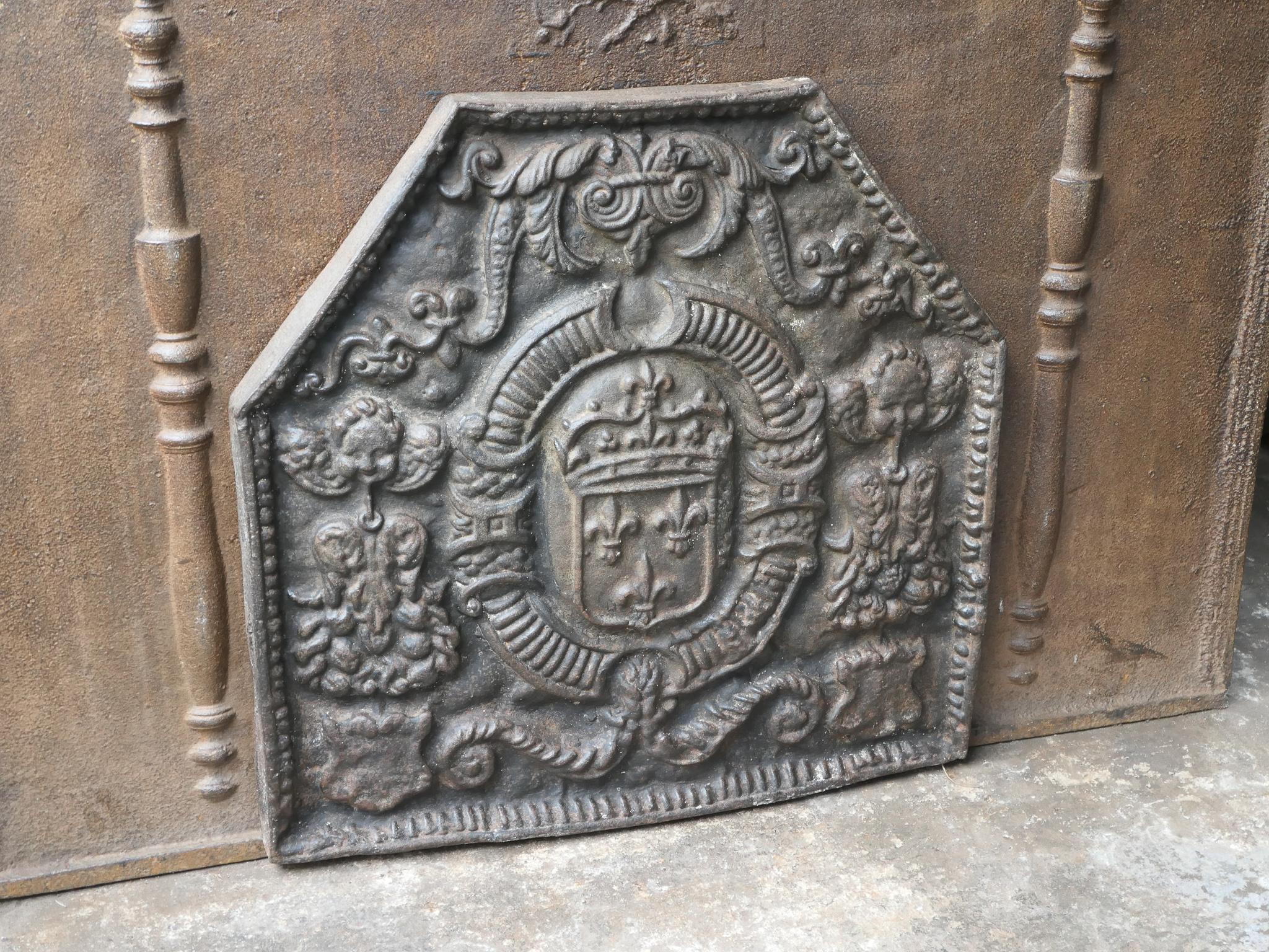 20th Century French Louis XIII Style 'Arms of France' Fireback / Backsplash For Sale