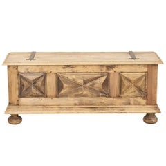 French Louis XIII Style Bleached Oak Coffer or Trunk