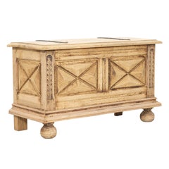 French Louis XIII Style Bleached Oak Petite Coffer