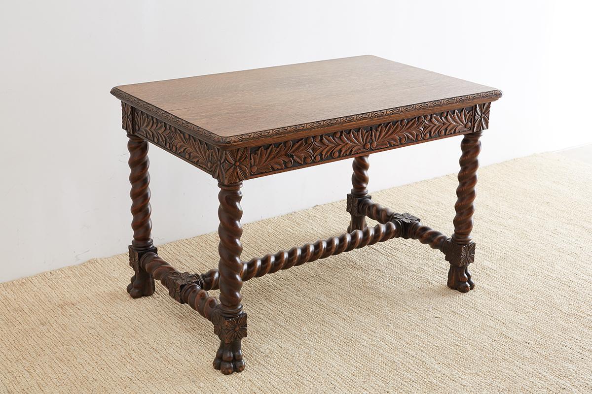 Hand-Crafted French Louis XIII Style Library Table or Desk