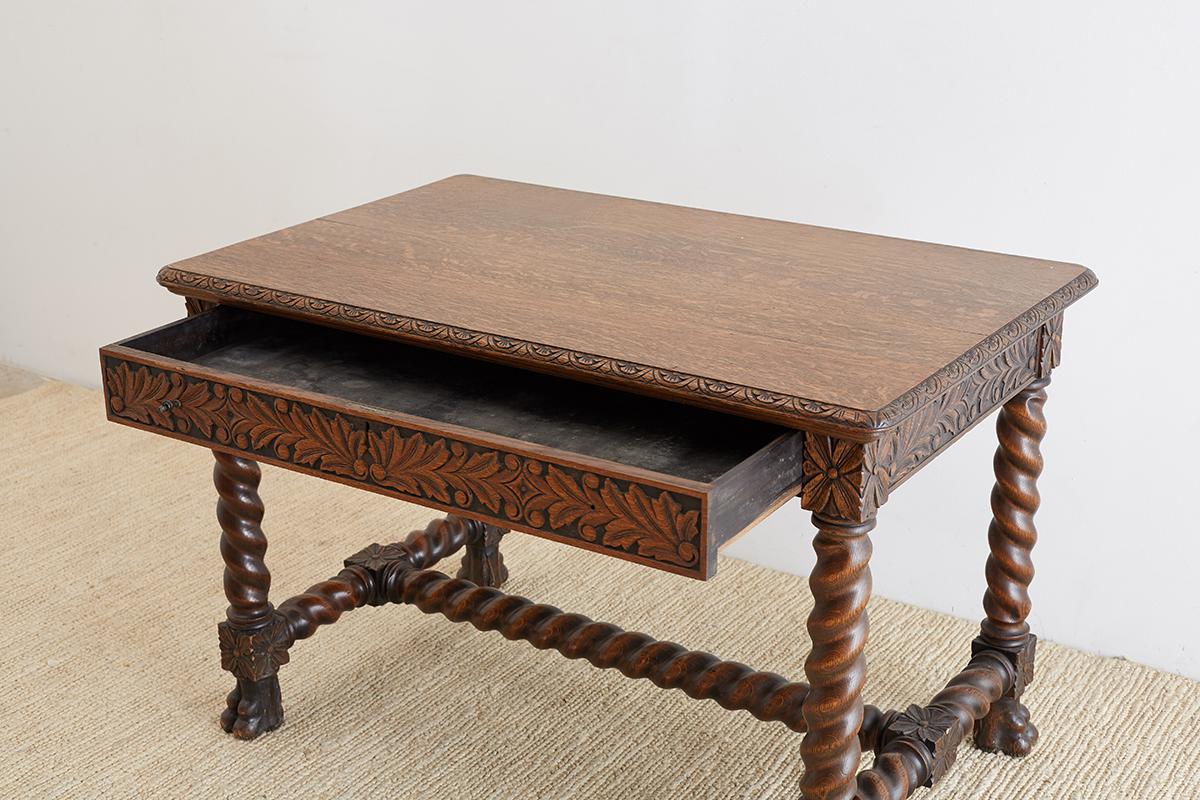 Oak French Louis XIII Style Library Table or Desk