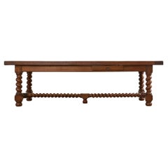 Tavolo da pranzo a cavalletto in Oak Oak Twist in stile Luigi XIII francese