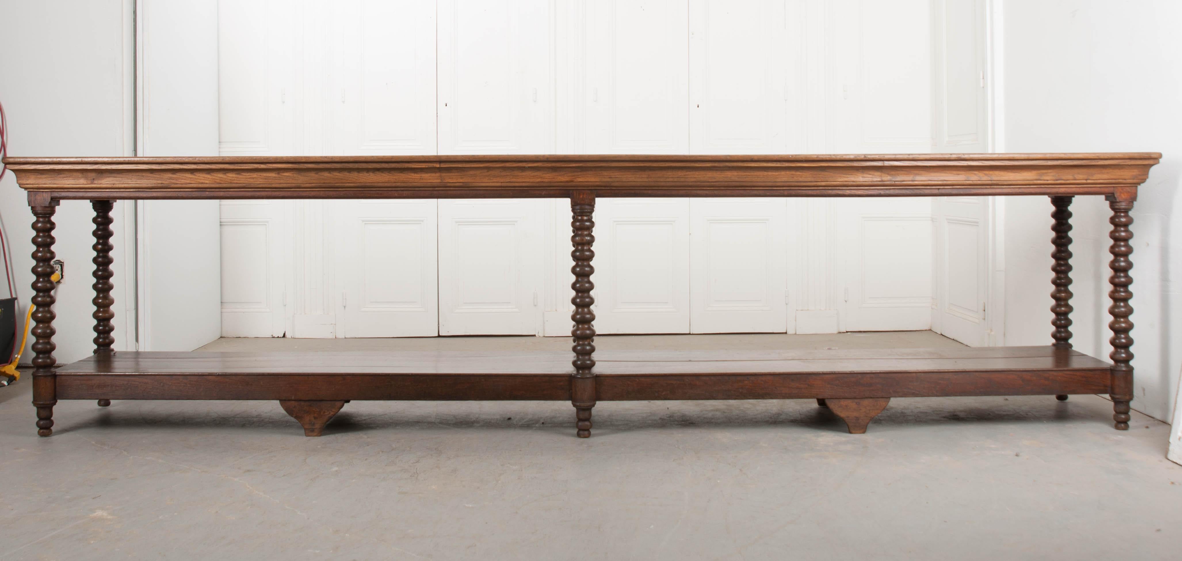 French Louis XIII Style Oak Drapery Table 6