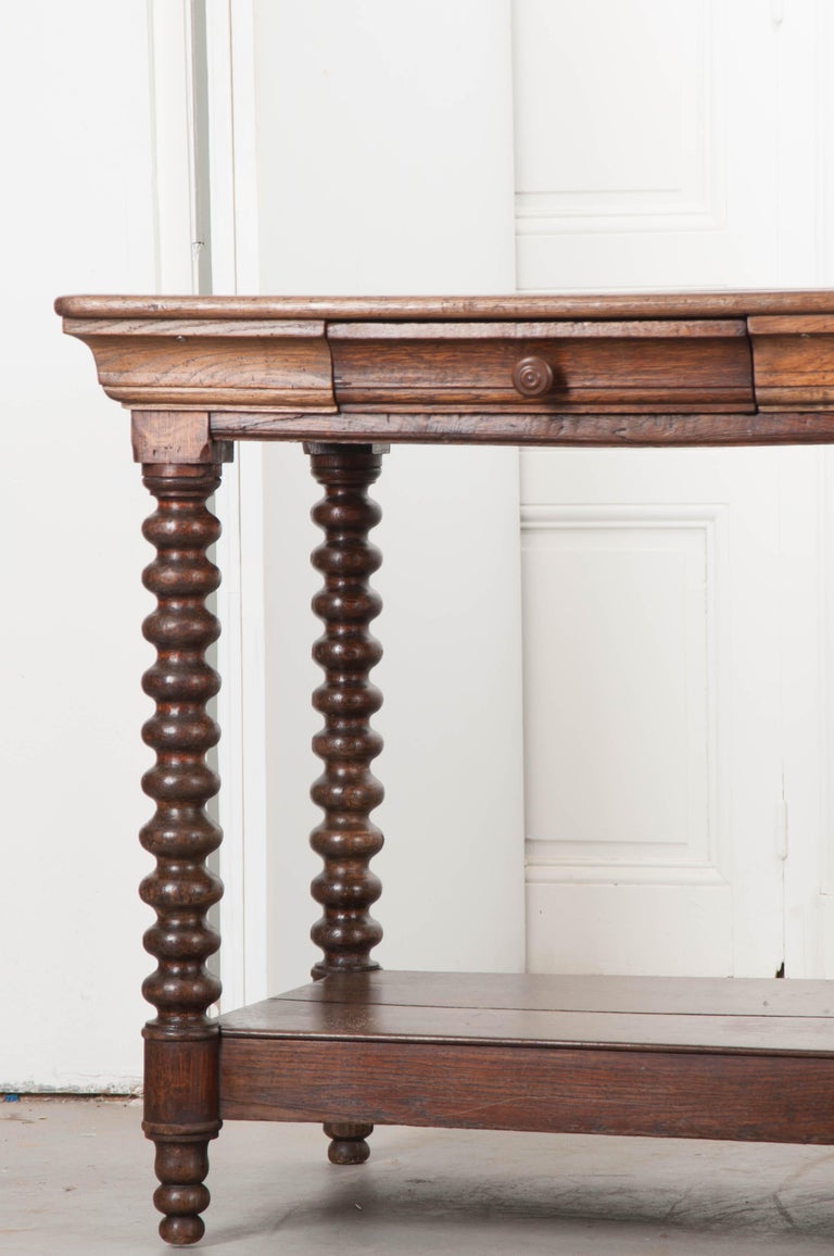 French Louis XIII Style Oak Drapery Table at 1stDibs