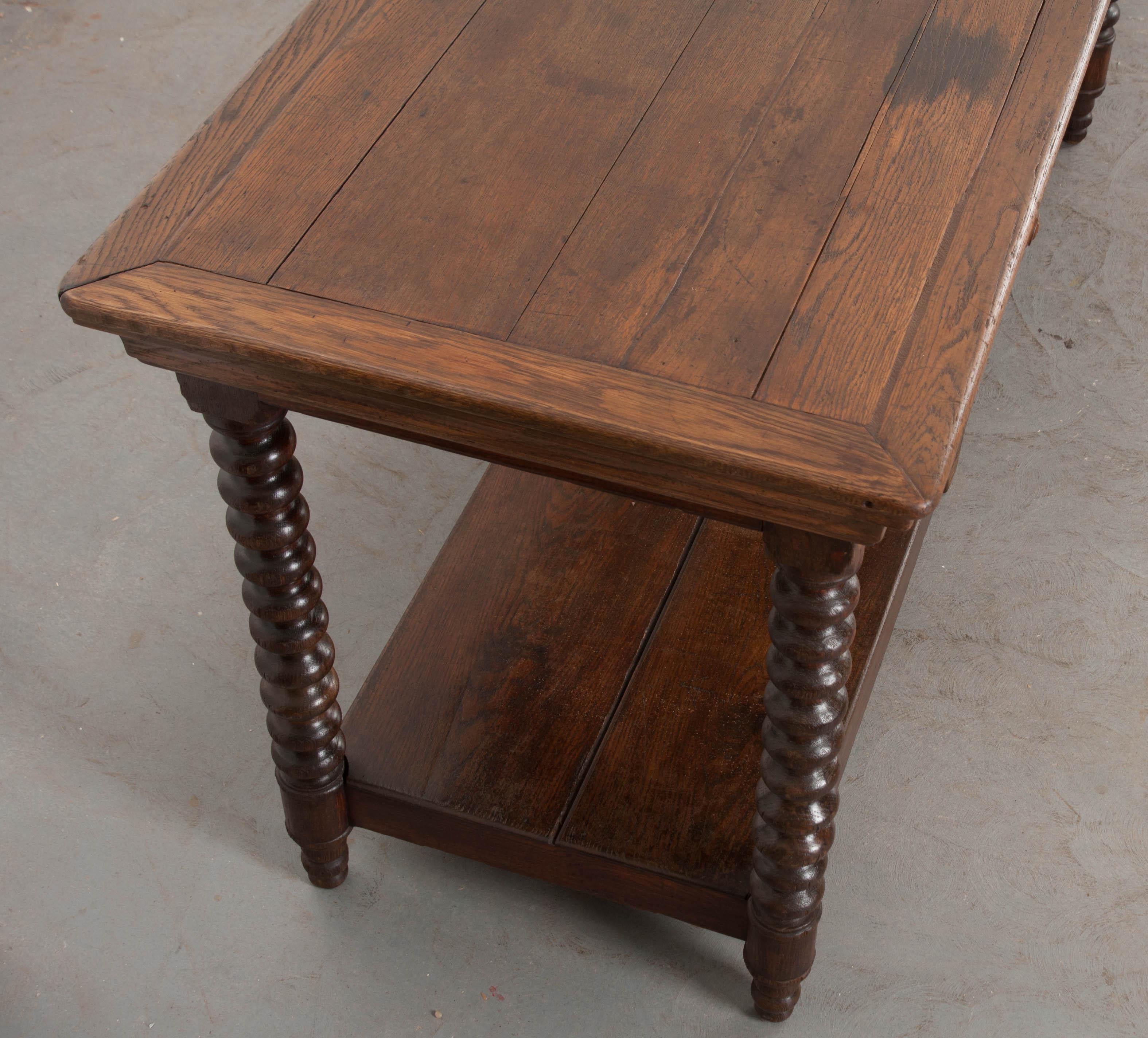 19th Century French Louis XIII Style Oak Drapery Table