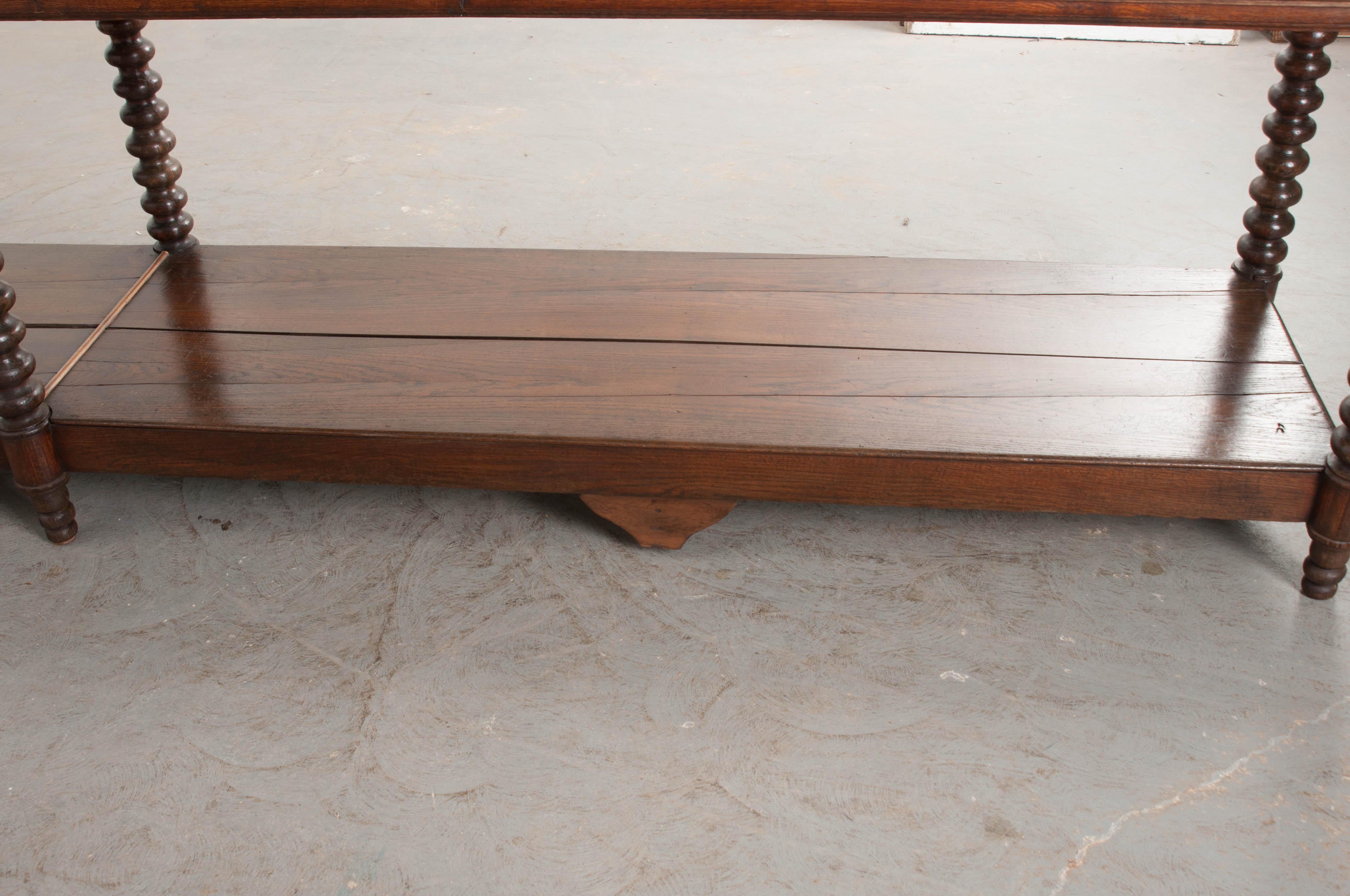 French Louis XIII Style Oak Drapery Table 3