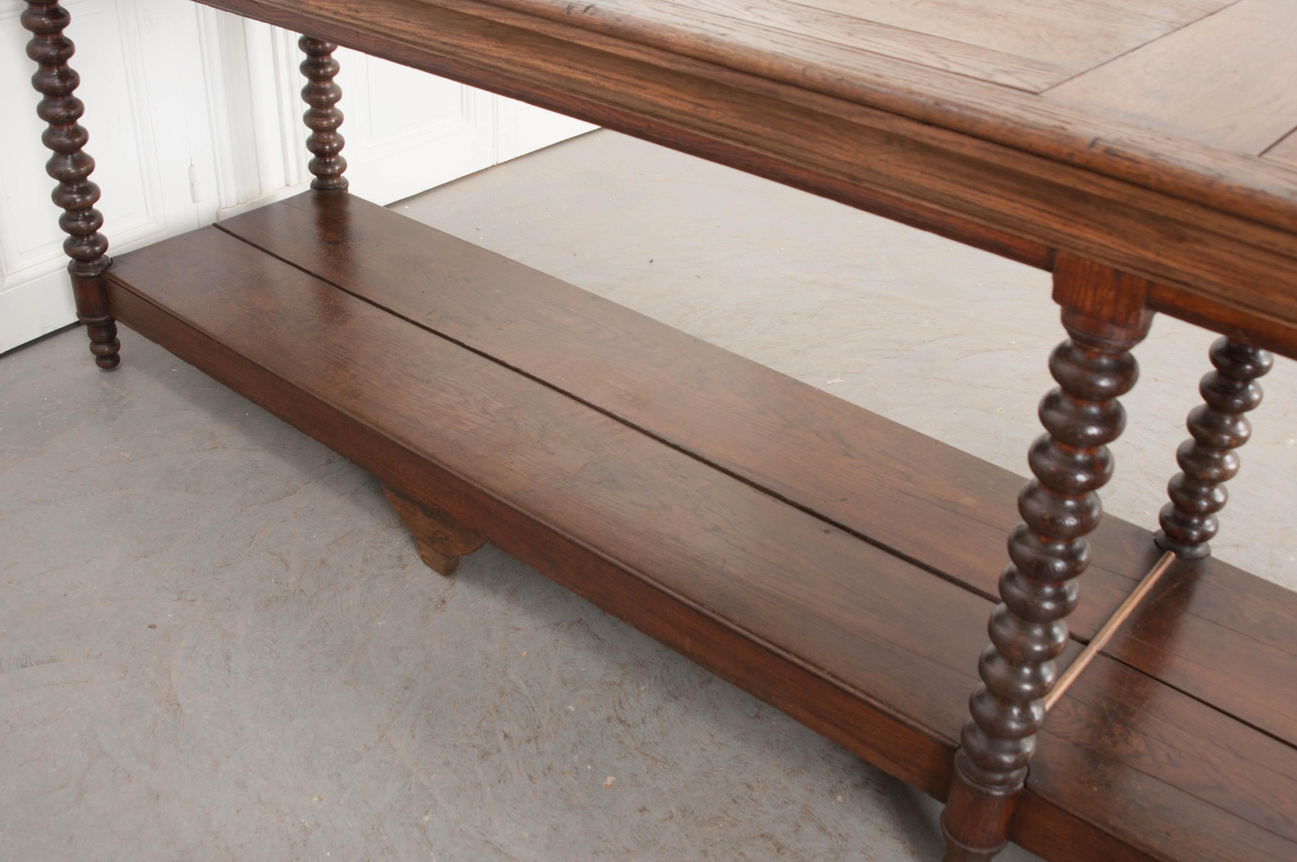 French Louis XIII Style Oak Drapery Table 4