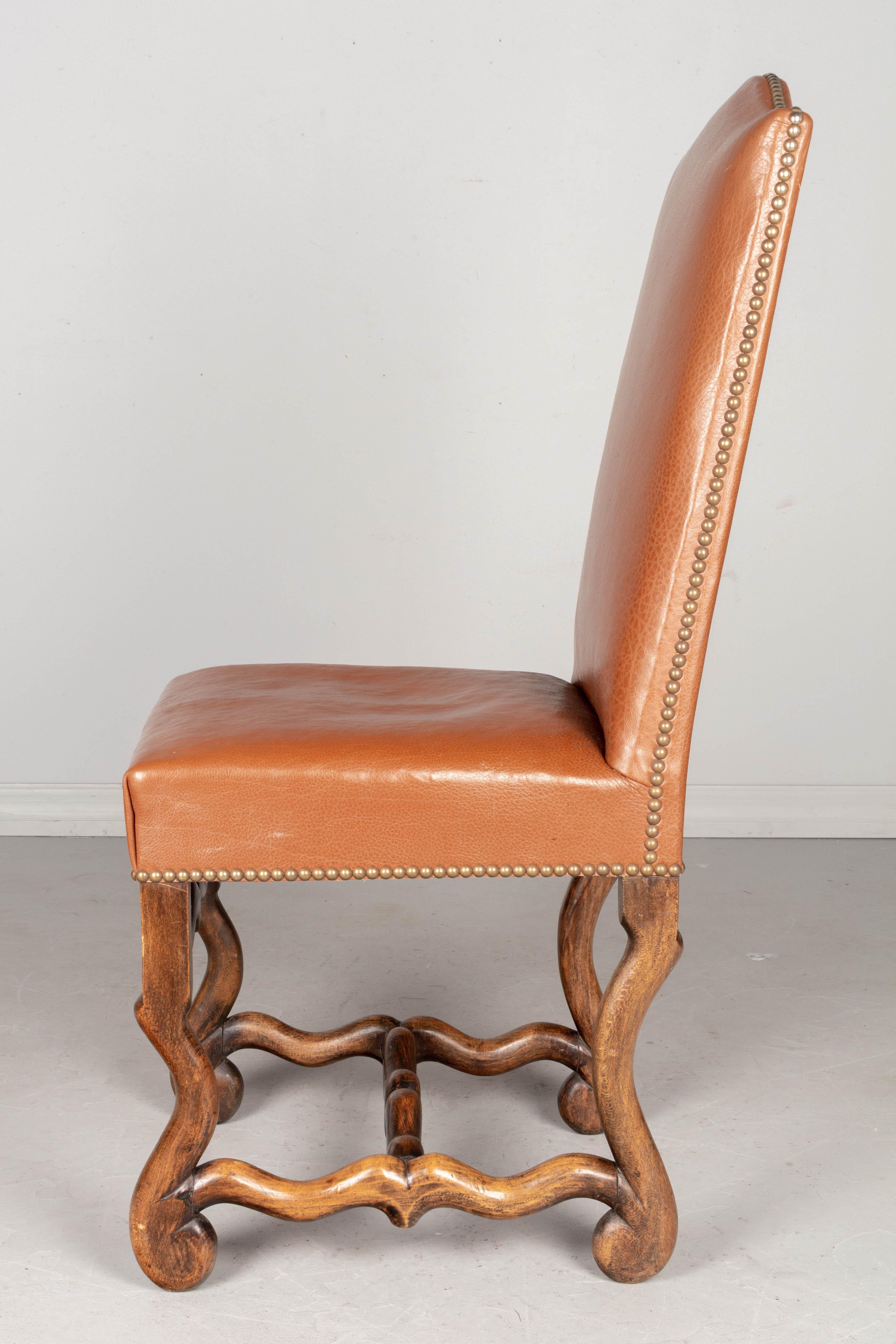 Chaises de salle à manger françaises Os de Mouton de style Louis XIII, lot de 8 1