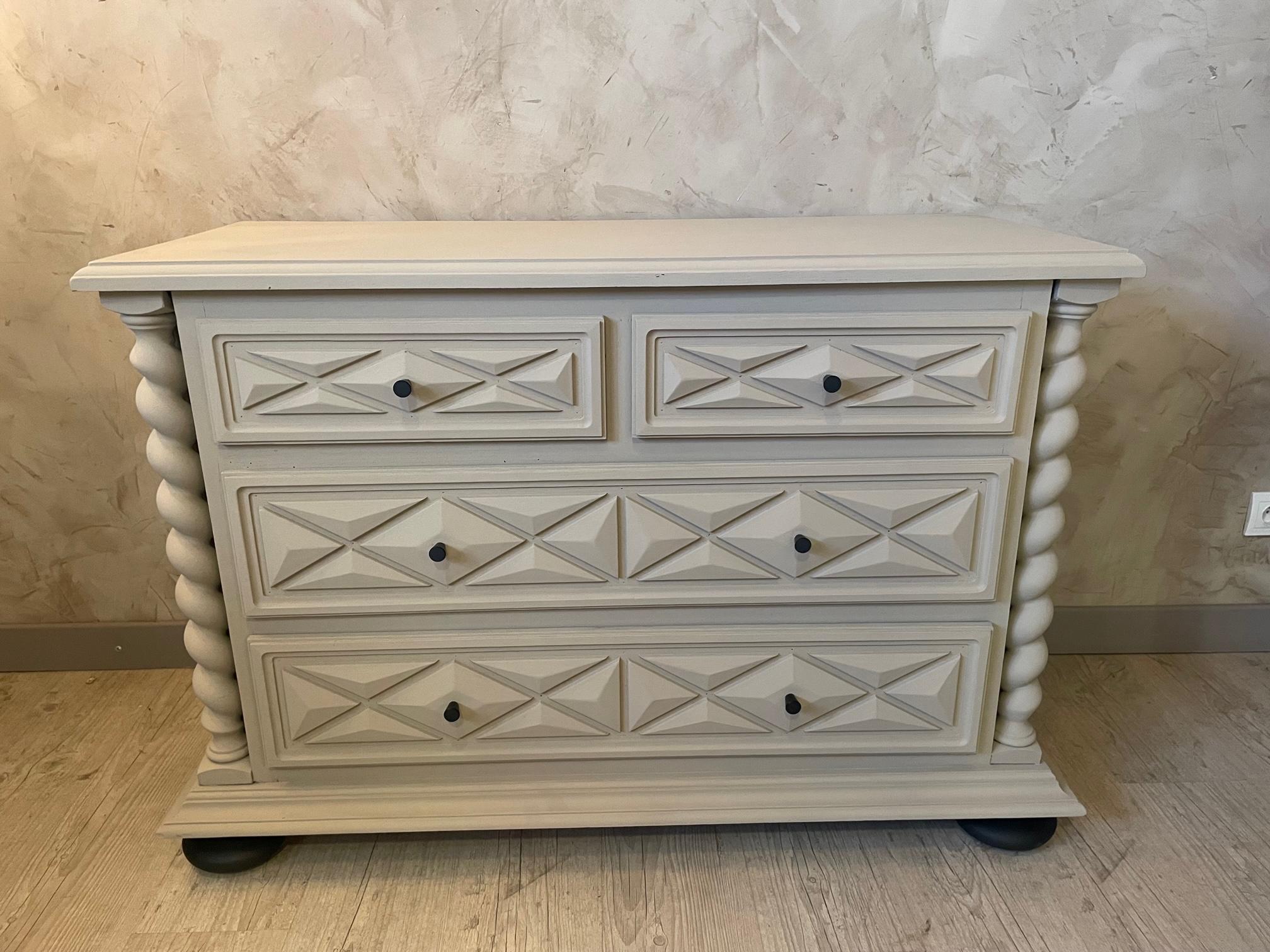 French Louis XIII Style Painted Chest of Drawers 1