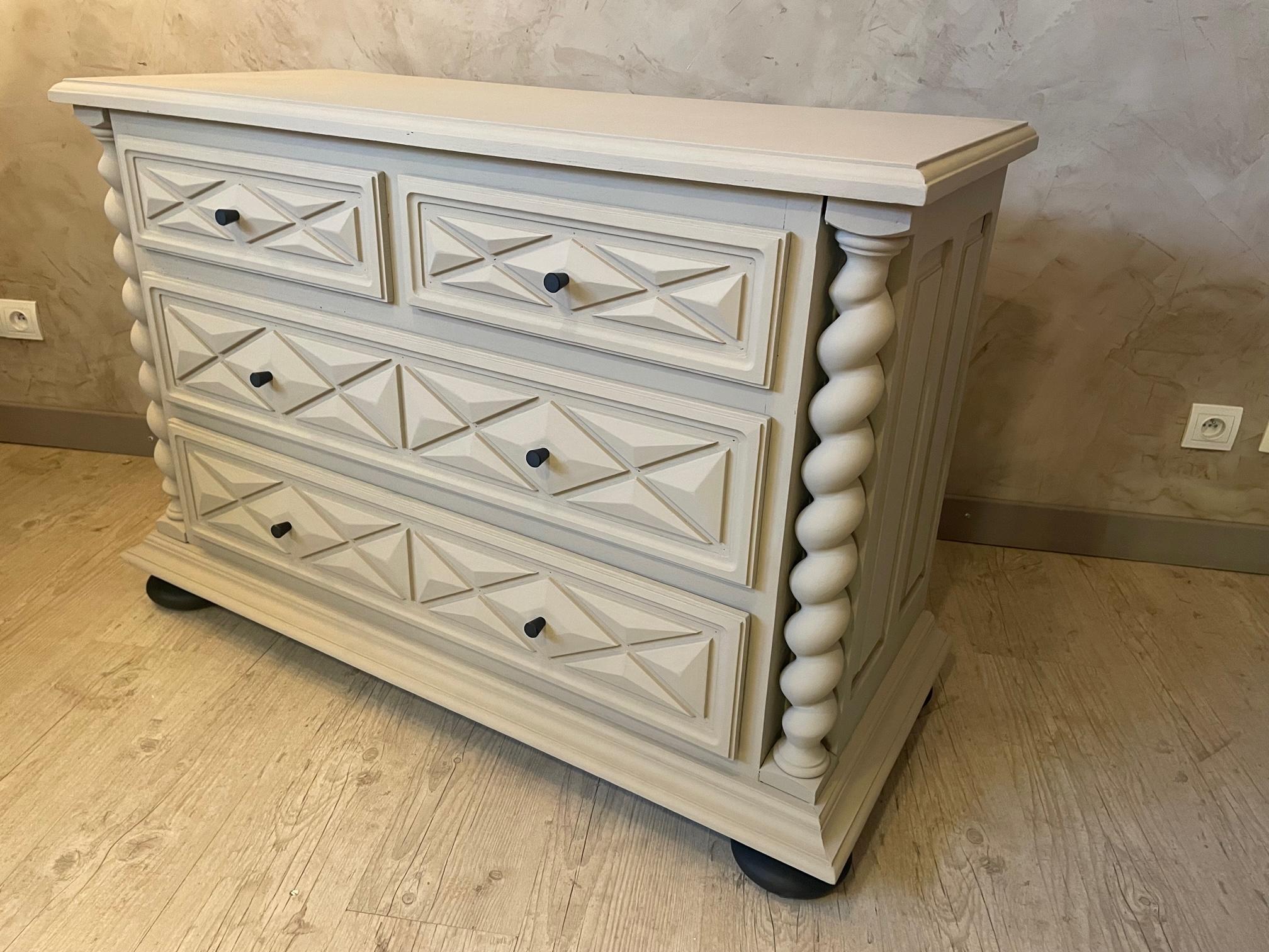 French Louis XIII Style Painted Chest of Drawers 2