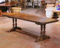 French Louis XIII Style Walnut Monastery Dining Table from The Pyrenees