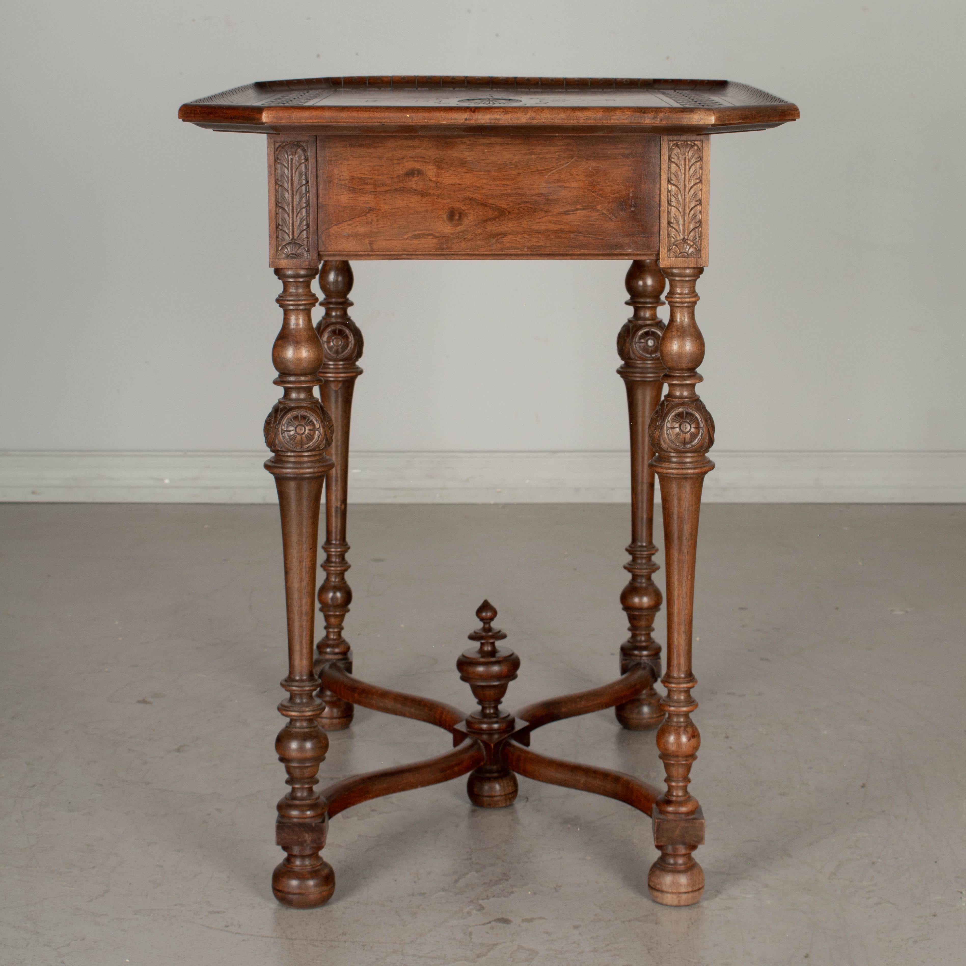 French Louis XVIII Style Walnut Side Table For Sale 2