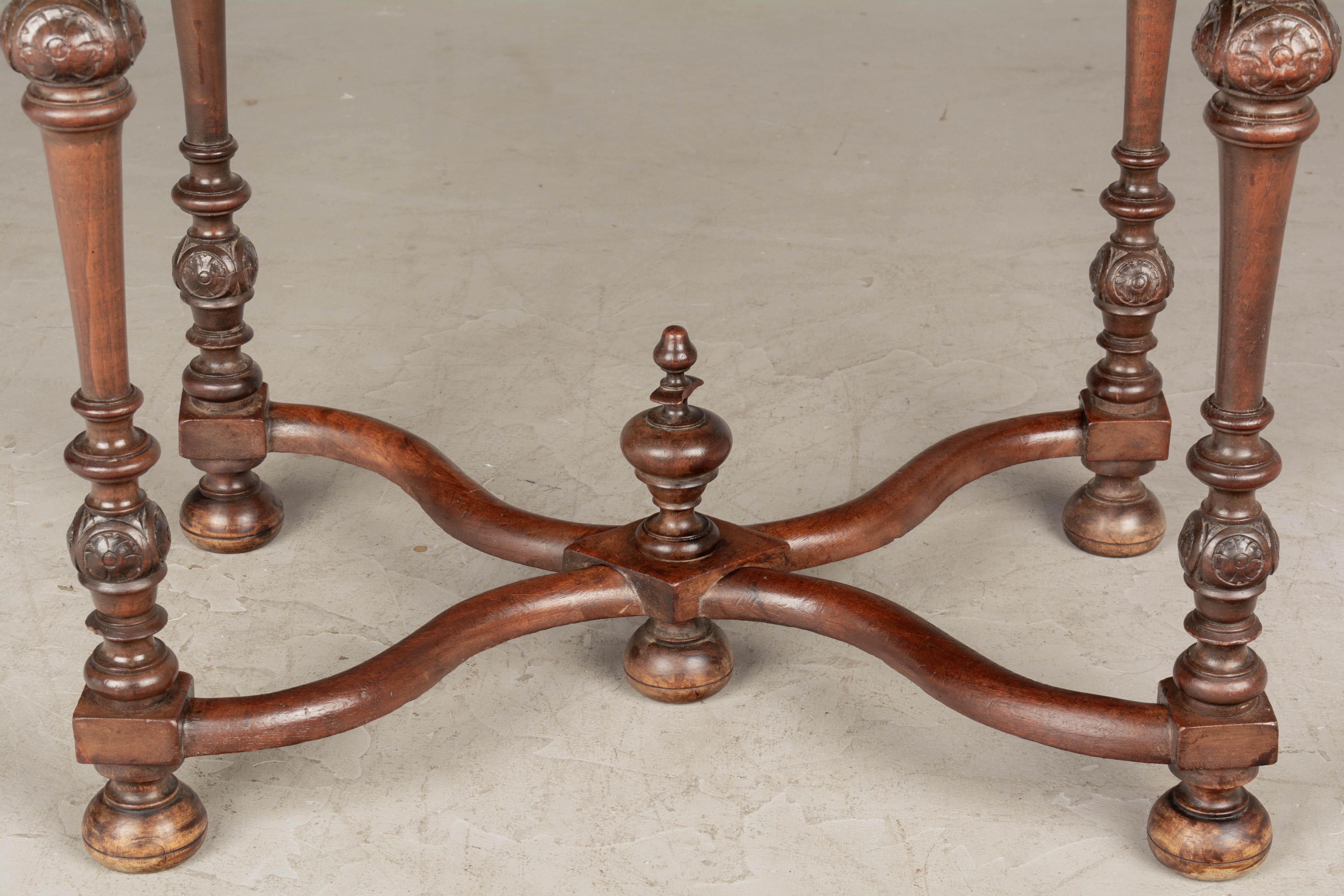 French Louis XIII Style Walnut Side Table For Sale 4