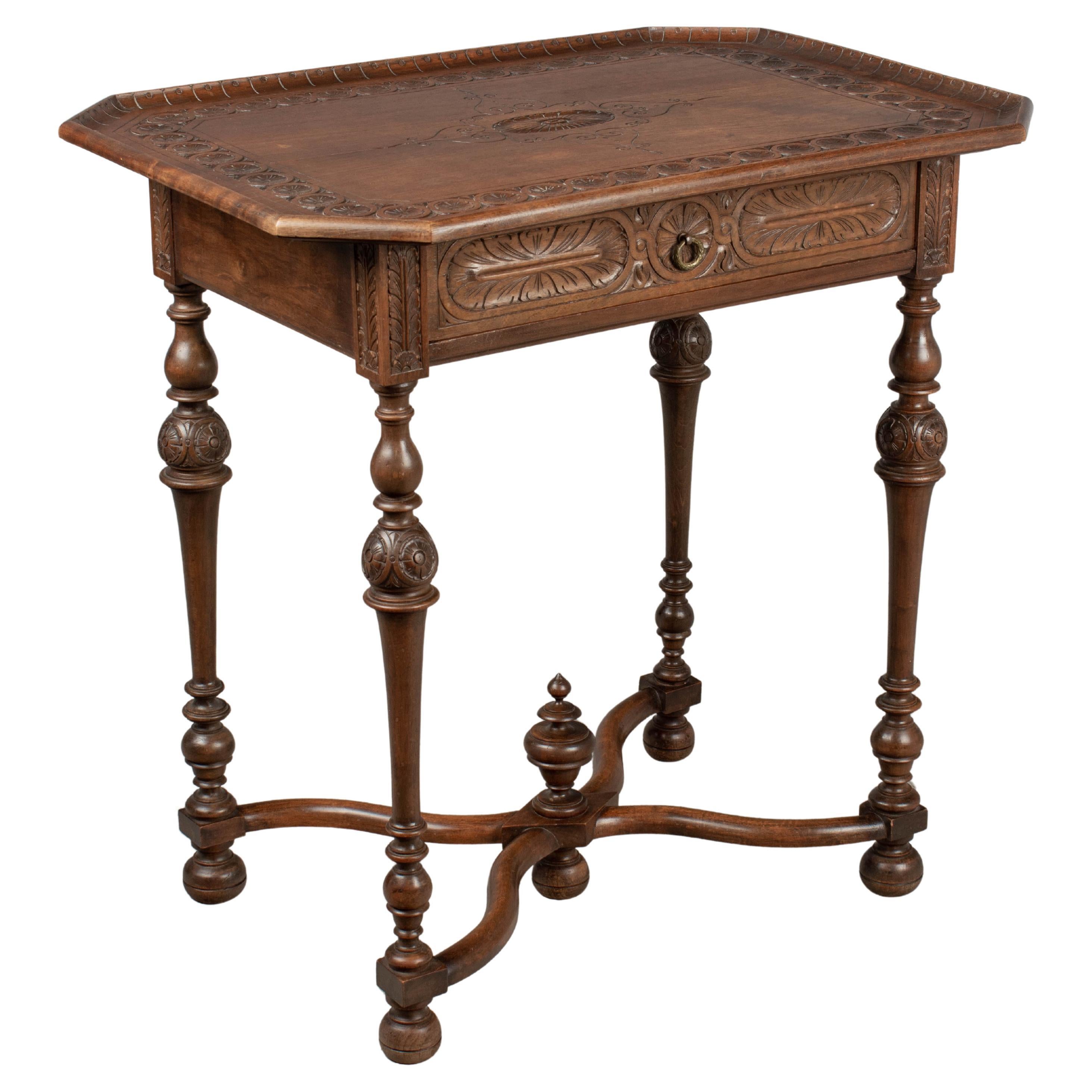 French Louis XVIII Style Walnut Side Table