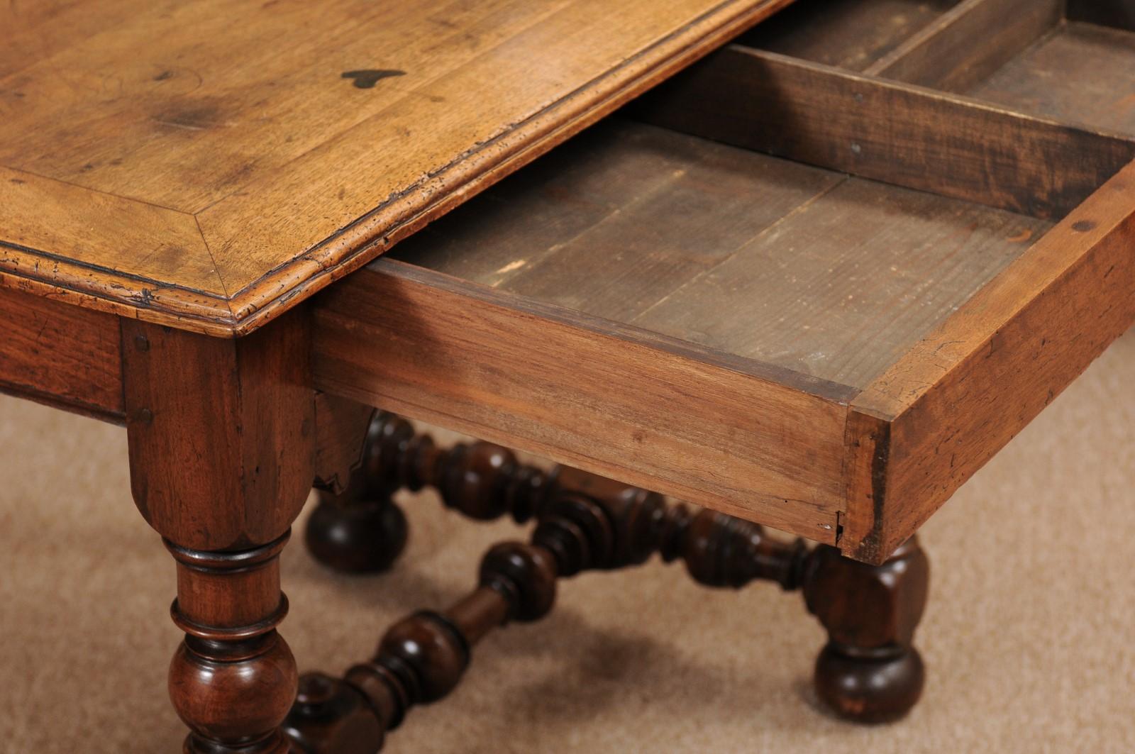 French Louis XIII Style Walnut Table, 19th Century 1