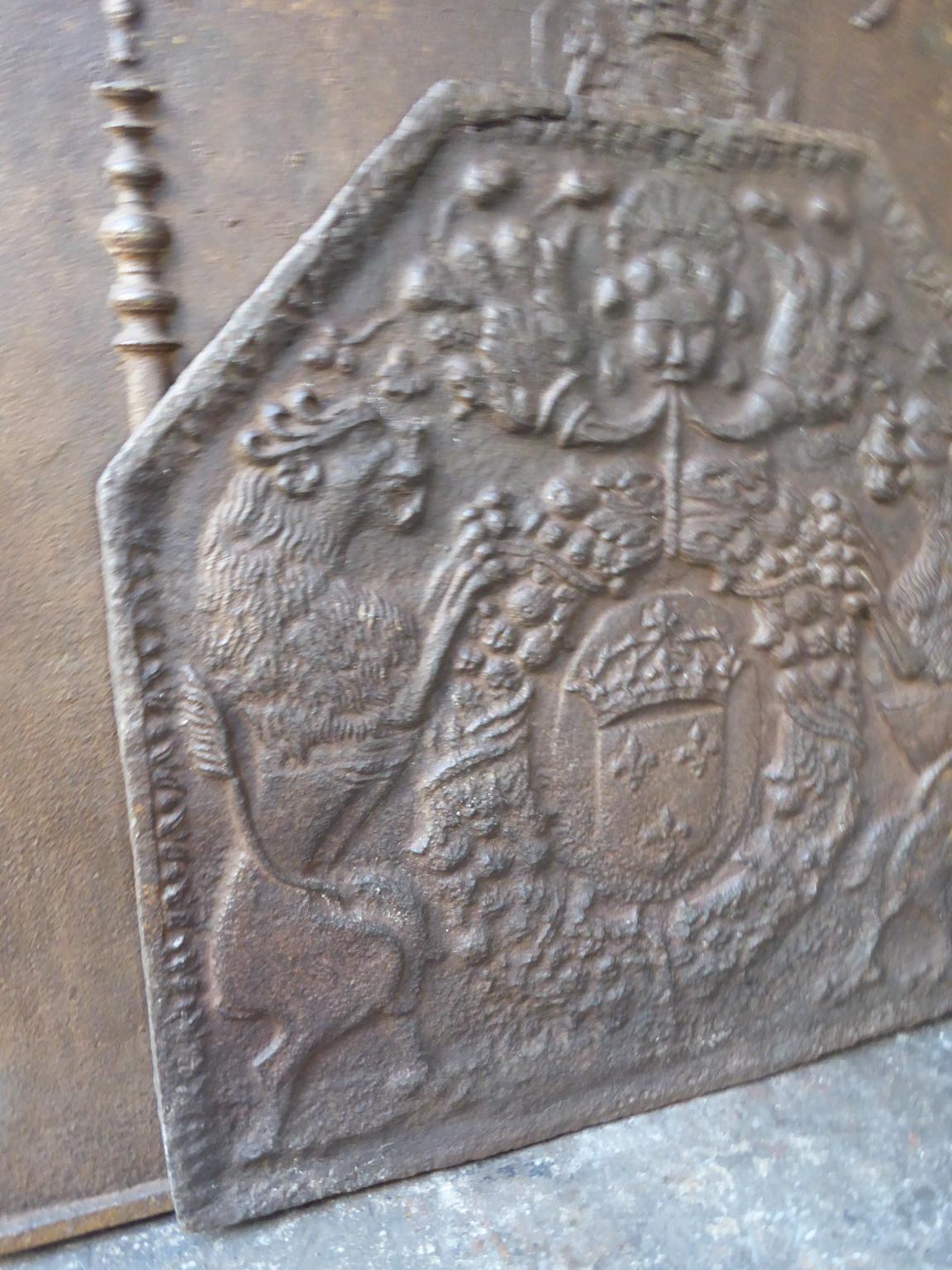 French Louis XIV 'Arms of France' Fireback, 17th Century 2