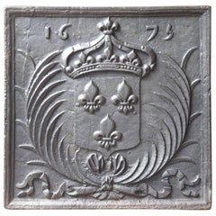 French Louis XIV 'Arms of France' Fireback, 17th Century 
