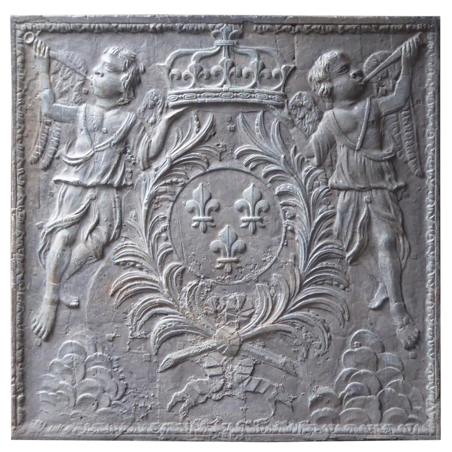 French Louis XIV 'Arms of France' Fireback, 17th Century