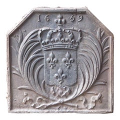 French Louis XIV 'Arms of France' Fireback, 17th Century