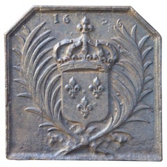 Antique French Louis XIV 'Arms of France' Fireback, 17th Century