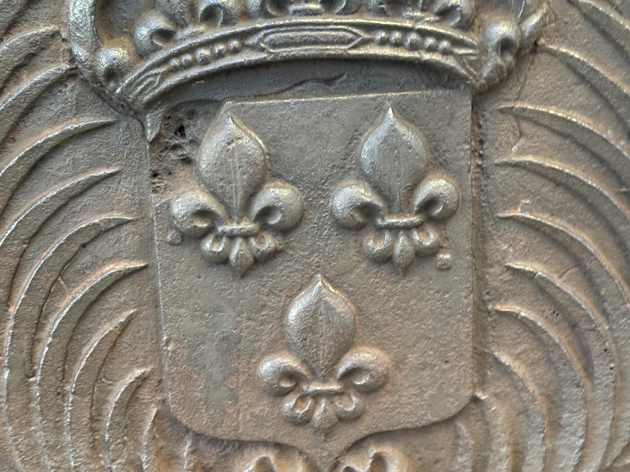 Parafuoco francese Luigi XIV 'Arms of France', XVII secolo in vendita 6