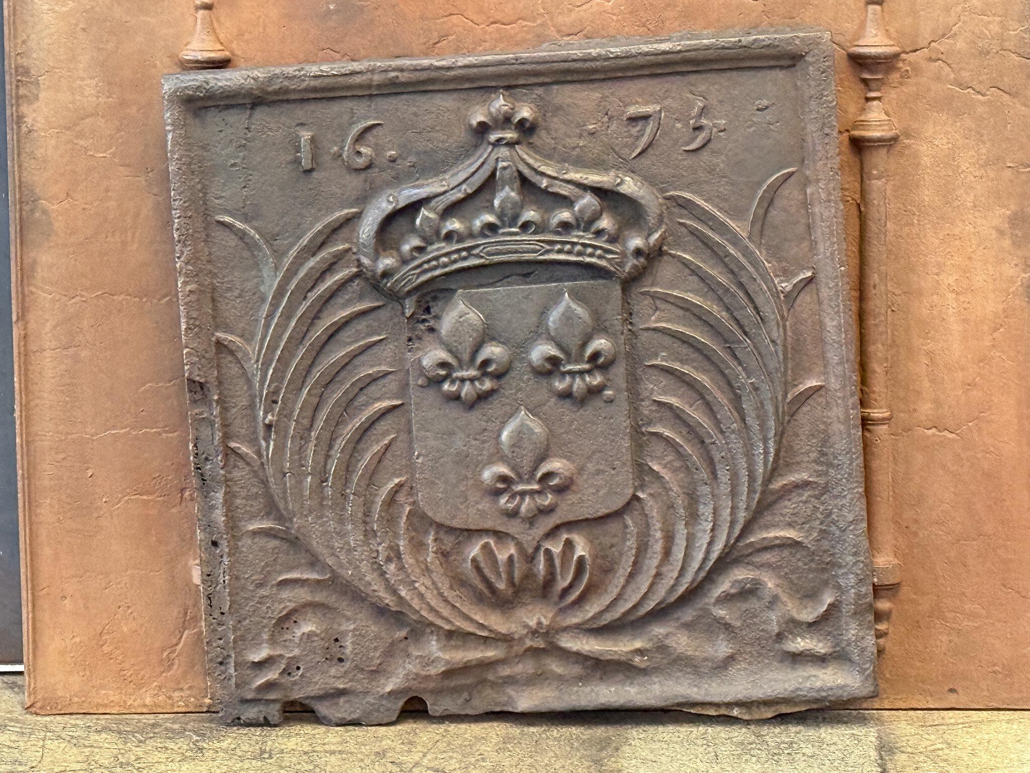 Calco Parafuoco francese Luigi XIV 'Arms of France', XVII secolo in vendita