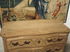 French Louis XIV Bleached Oak Commode with Bronze Sea Horse Pulls