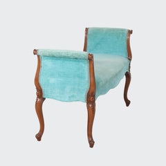 French Louis XIV Carved Walnut Slipper Bench C1930
