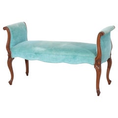 French Louis XIV Carved Walnut Slipper Bench C1930