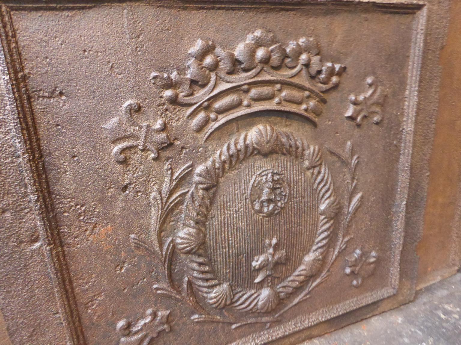 French Louis XIV 'Coat of Arms' Fireback, 17th-18th Century 3