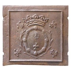 French Louis XIV 
Coat of Arms
 Fireback, 17th-18th Century