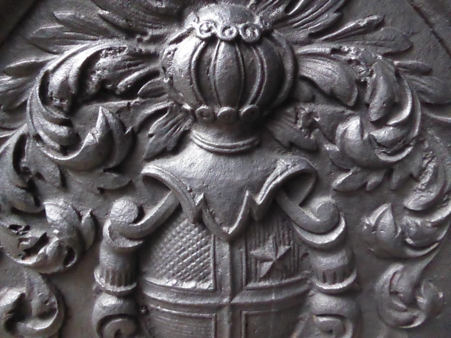 18th Century and Earlier French Louis XIV 'Coat of Arms' Fireback / Backsplash, 17th Century For Sale