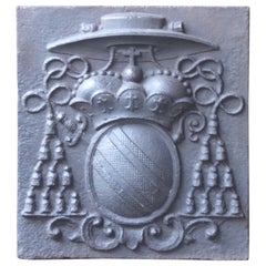 French Louis XIV Coat of Arms Fireback, 18th Century