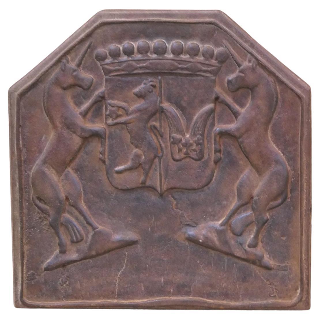 Plaque de cheminée / dosseret Louis XIV, 20e siècle