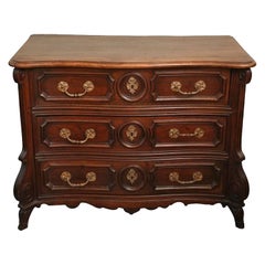 French Louis XIV Commode Mazarine, Solid Walnut, Hand-Carved, 1690