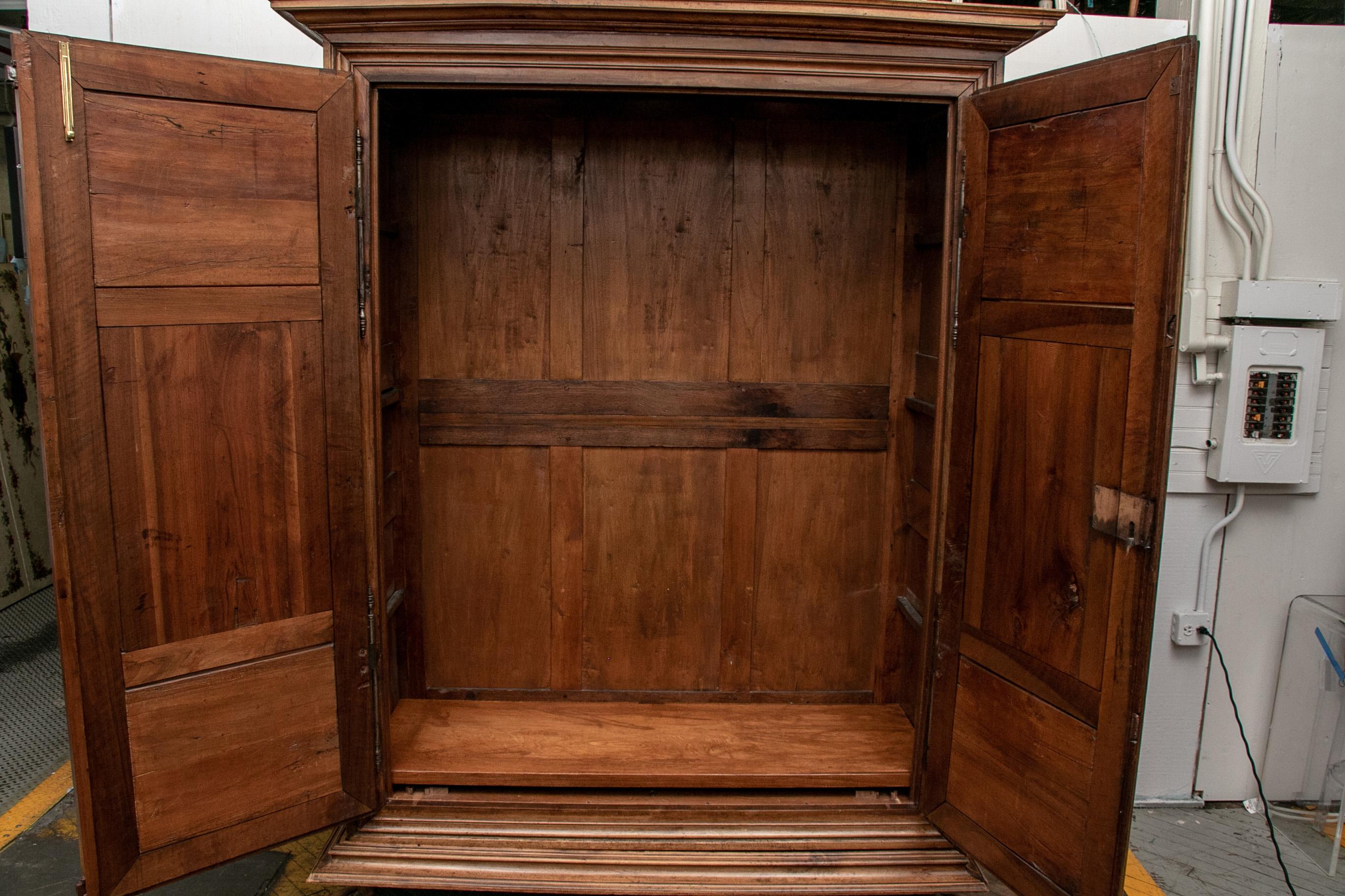 French Louis XIV  Era Carved Walnut Cabinet from Burgundy, France 9