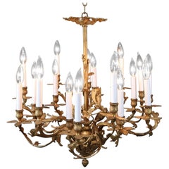 French Louis XIV Foliate Form Eighteen-Light Branch Chandelier, circa 1910