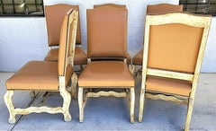 French Louis XIV Os De Mouton Dining Chairs, Set of 6