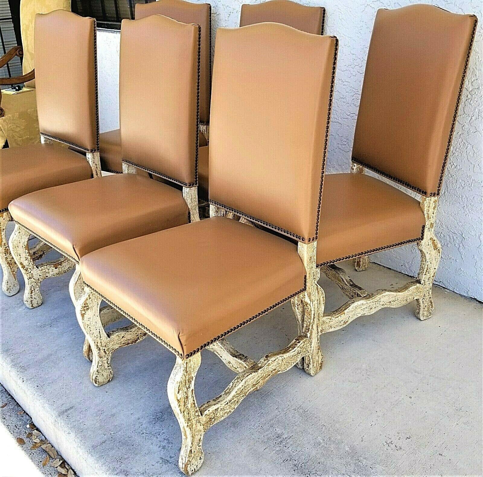 French Louis XIV Os De Mouton Dining Chairs, Set of 6 In Good Condition In Lake Worth, FL