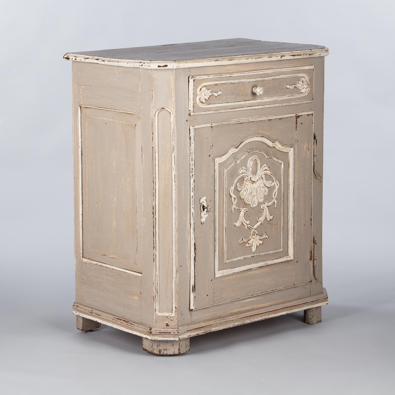 French Louis XIV Painted Oak Confiturier Cabinet, 18th Century 11