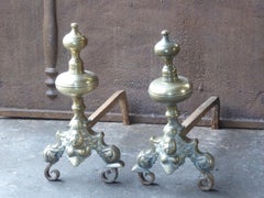French Louis XIV Period Andirons or Firedogs, 17th Century