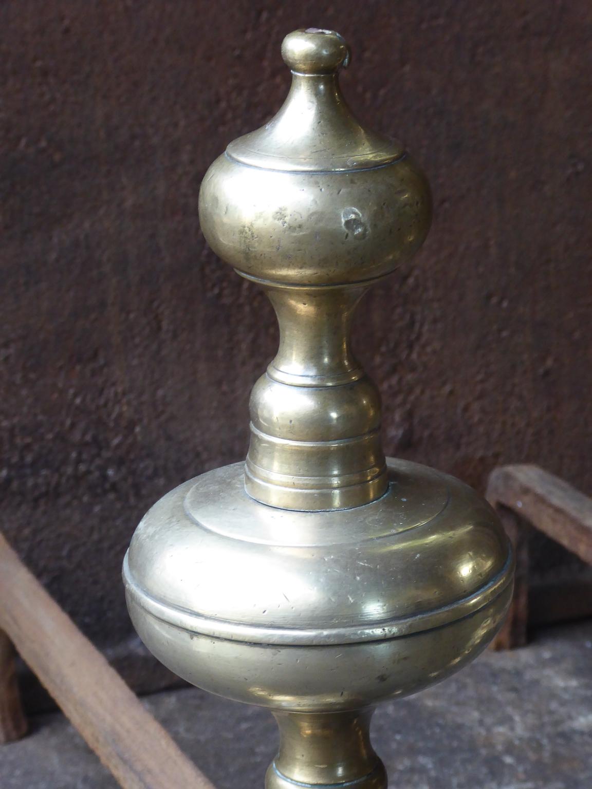 French Louis XIV Period Andirons or Firedogs, 17th Century In Good Condition For Sale In Soest, NL
