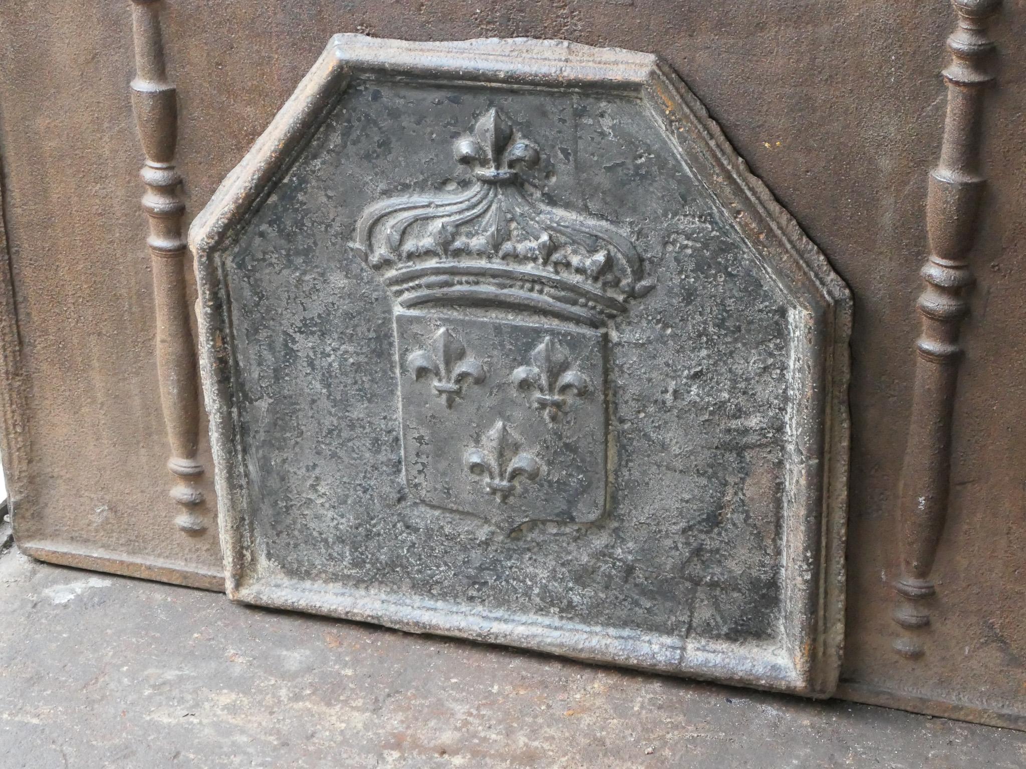 18th Century and Earlier French Louis XIV Period 'Arms of France' Fireback / Backsplash, 17th Century