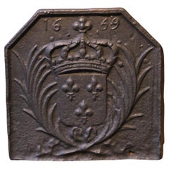 French Louis XIV Period 
Arms of France
 Fireback, 17th Century