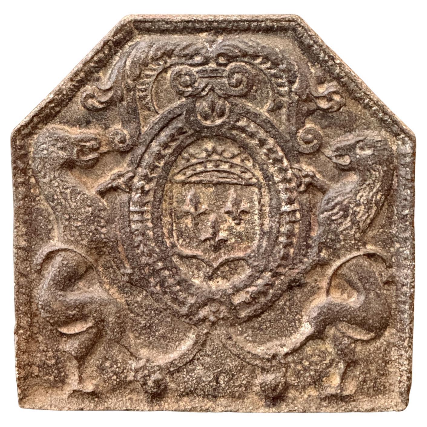 French Louis XIV Period 'Arms of France' Fireback / Backsplash, 17th Century For Sale