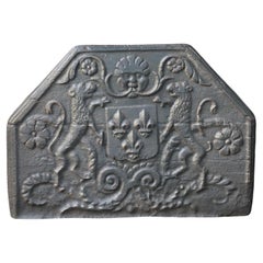 French Louis XIV Period 
Arms of France
 Fireback / Backsplash, 17th Century