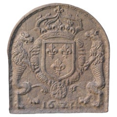 Parafuoco francese del periodo Luigi XIV con "Armi di Francia", XVII secolo