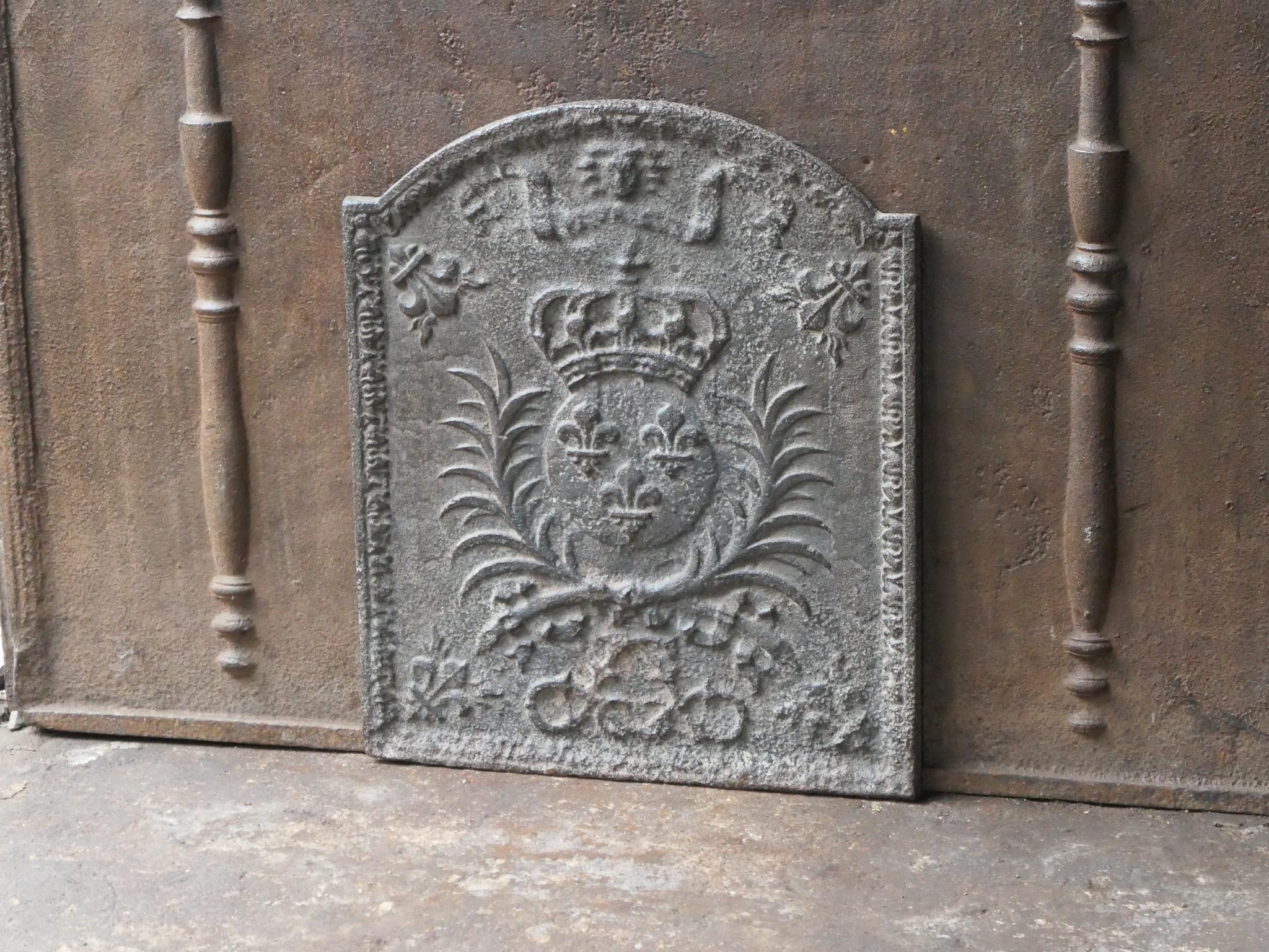 Iron French Louis XIV Period 'Arms of France' Fireback / Backsplash For Sale