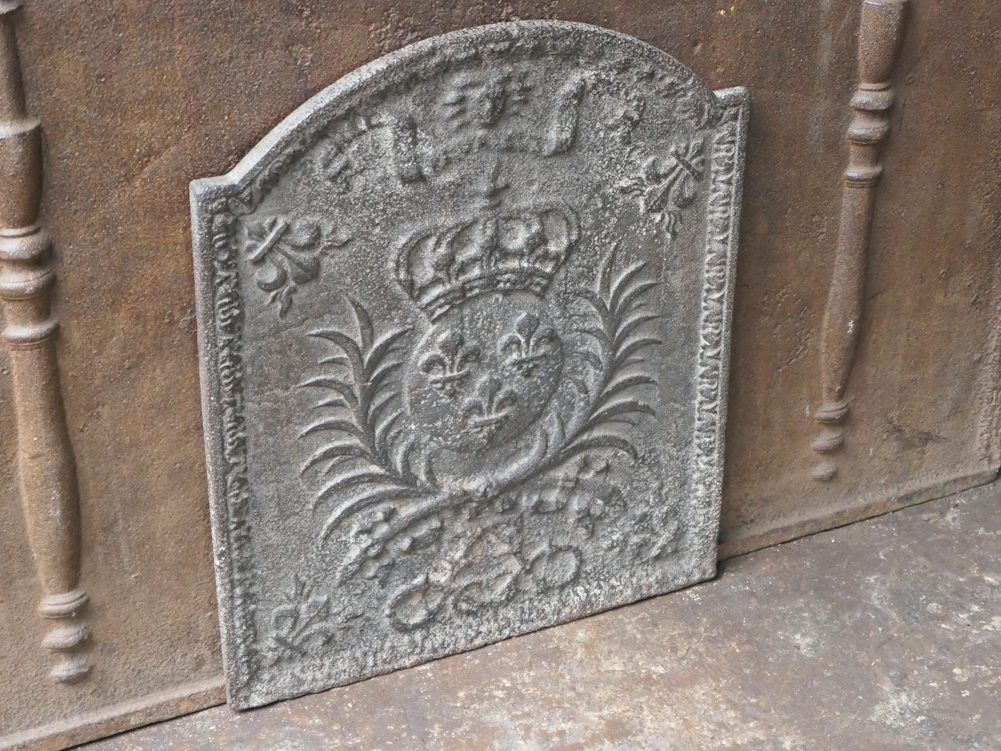 French Louis XIV Period 'Arms of France' Fireback / Backsplash For Sale 1