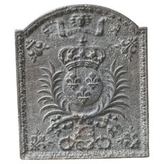 Plaque de cheminée française d'époque Louis XIV « Arms of France »
